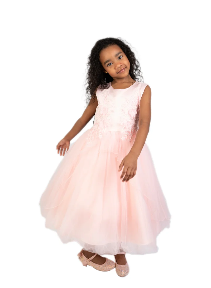 D'Daniela Floral Bodice Tulle Dress