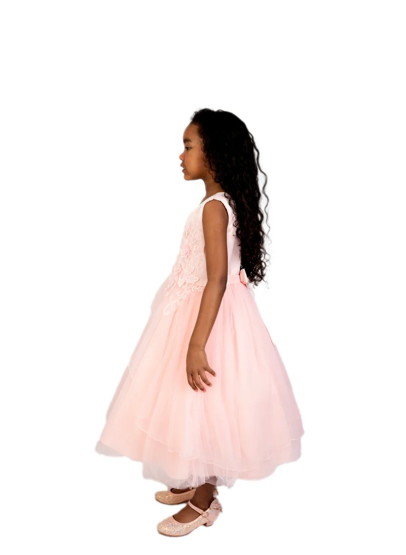 D'Daniela Floral Bodice Tulle Dress
