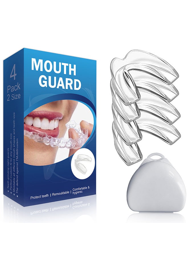 OceAura Mouth Guard For Grinding Teeth, Professional Dental Guards, Mouth Guard For Sleeping At Night, Reusable Mouth Guards For Clenching Teeth, Mouth Guard For Grinding Teeth 2 Sizes, Pack Of 4 - Image 1