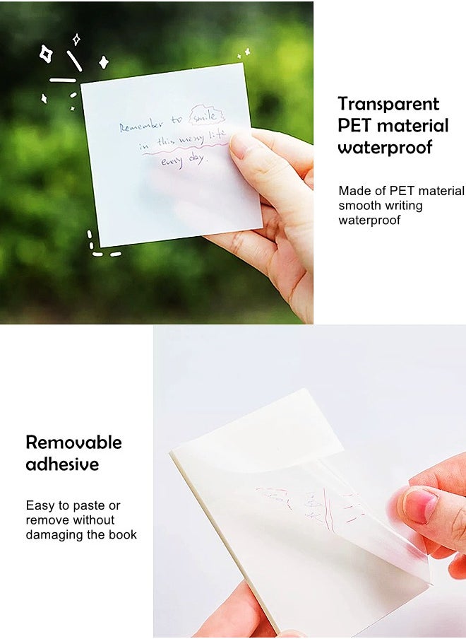WooFree - WooFree Notepad 1 File Folder with 100 Sheets Adhesive Memo Pads and 50 Sheets Transparent Sticky Notes - Image 1