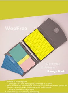 WooFree Notepad 1 File Folder with 100 Sheets Adhesive Memo Pads and 50 Sheets Transparent Sticky Notes - pzsku/Z987C33AB7947BAA8F991Z/45/_/1669955381/20f22749-b54c-4e81-b063-2cf6d7a12bb3