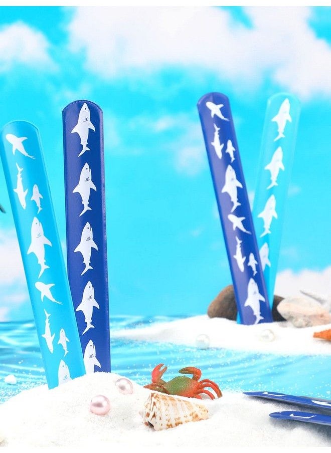 Zhanmai 24 Pieces Shark Slap Bracelets Shark Party Favors Under The Sea Slap Bracelets For Kids Shark Birthday Party Favors Supplies Gift Decorations  - Image 4