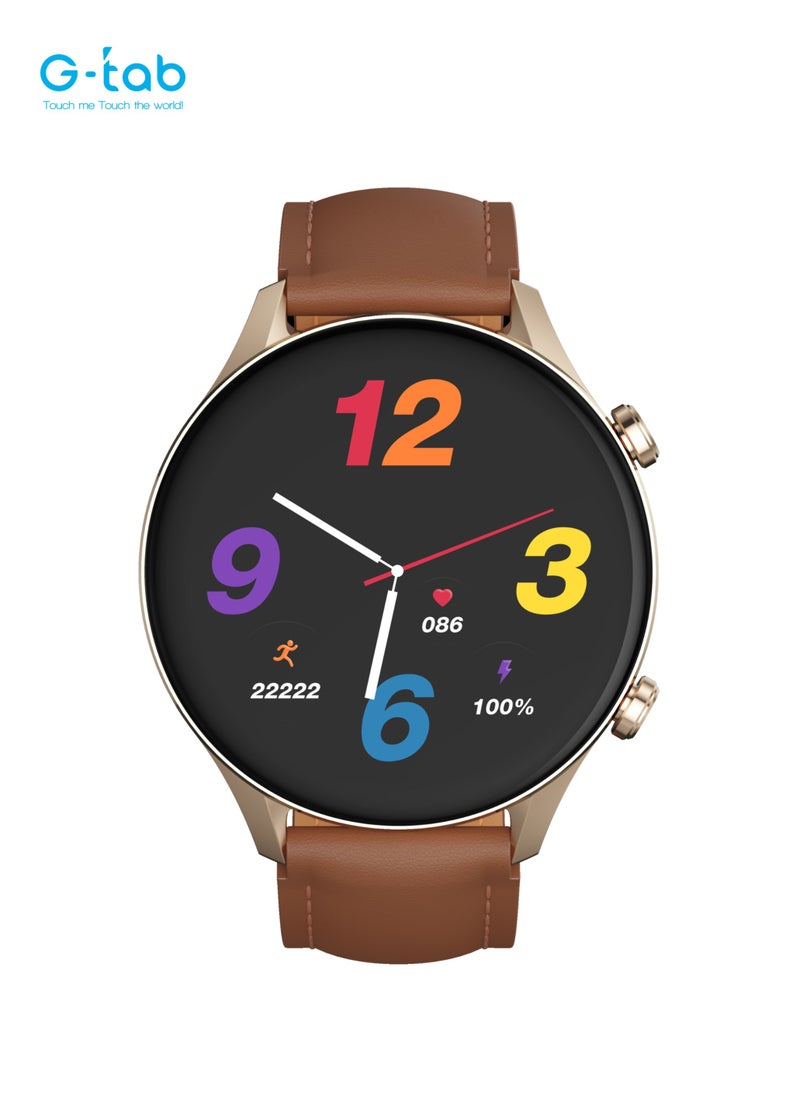 G-Tab - G-Tab GT7 Smartwatch/300 mAh battery/1.43 Inches Amoled Display/Extra Silicon Strap/1GB Memory for Music/ voice assistant/Lost alarm/blood oxygen/heart rate/calorie monitor  supports iOS and Android - Image 1