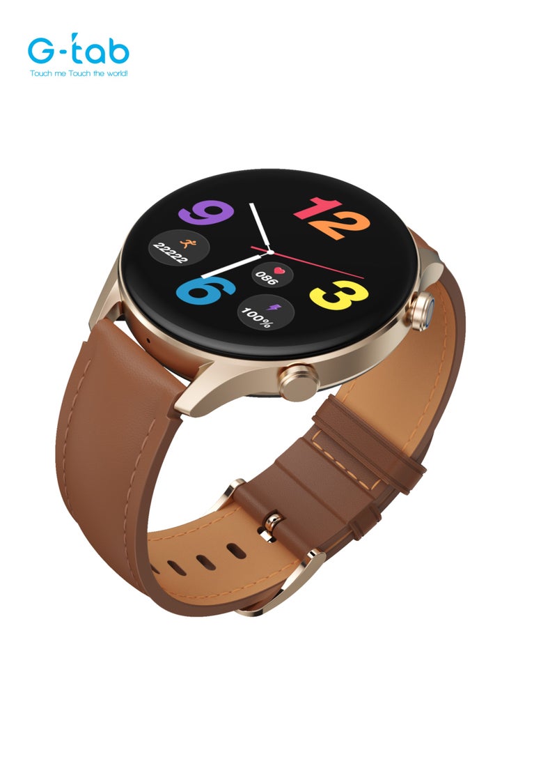 G-Tab - G-Tab GT7 Smartwatch/300 mAh battery/1.43 Inches Amoled Display/Extra Silicon Strap/1GB Memory for Music/ voice assistant/Lost alarm/blood oxygen/heart rate/calorie monitor  supports iOS and Android - Image 1