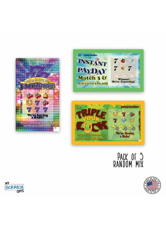 My Scratch Offs Pregnancy Announcement Reveal Scratch Off Fake Lotto Replica Tickets VARIETY Pack 5 Baby Delivery Scratch-Off Party Favor Family & Friends - Image 5