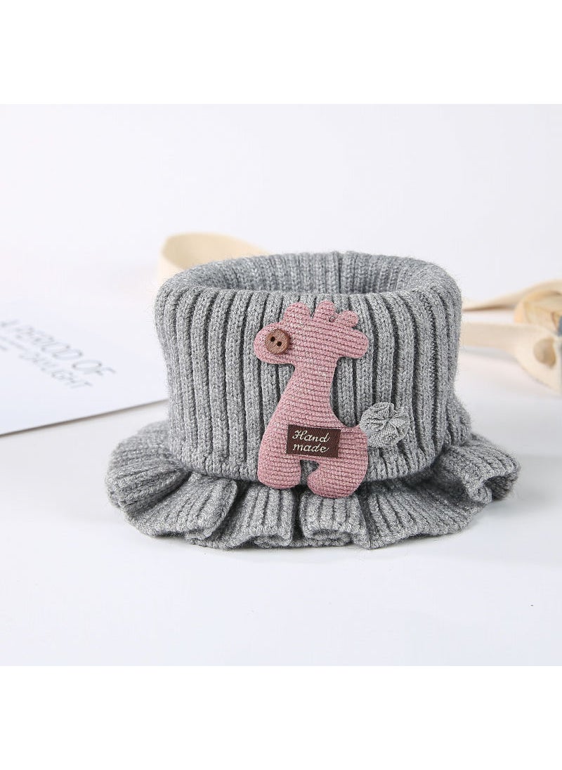 Generic Winter Kids Warm Thick Knit Neck Gaiter Gray  - Image 1