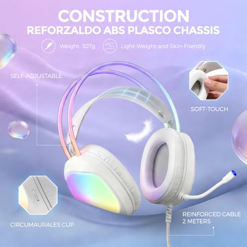 MARVO Headset with Mic, RGB Wired Gaming Headset with Surround Sound, Noise Canceling Gaming Headphones for PC, PS5/PS4, Laptop, Mac, Nintendo- HG8959 - Image 5