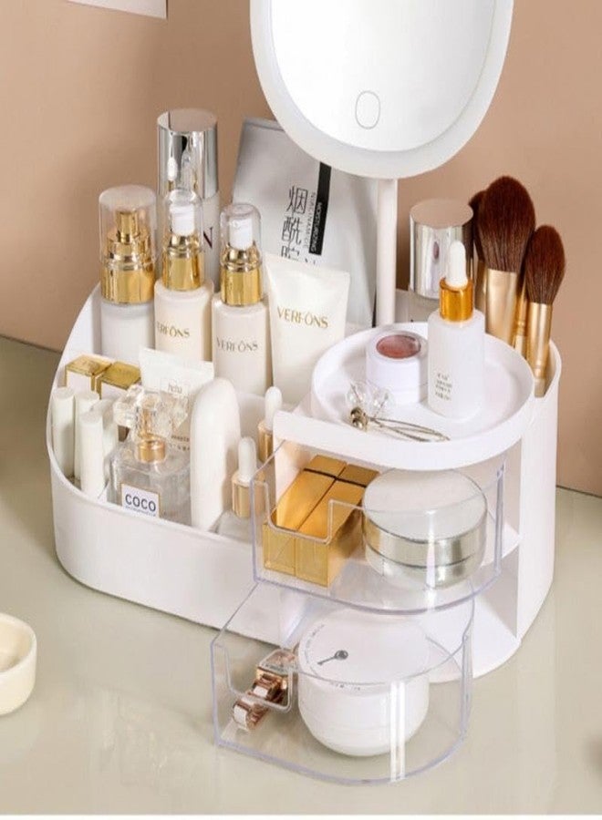 QUIRA Multi-Compartment Makeup Organizer with 2 Drawers – Large Capacity Cosmetic Storage Box for Vanity, Bathroom & Desk for Skincare, Jewelry & Accessories (Assorted) - Image 3