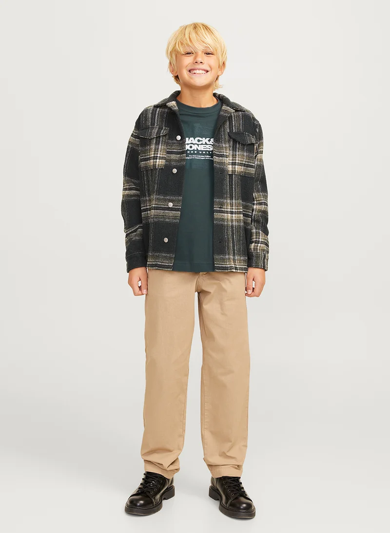 Jack & Jones Junior Kids Logo Print Crew Neck T-Shirt