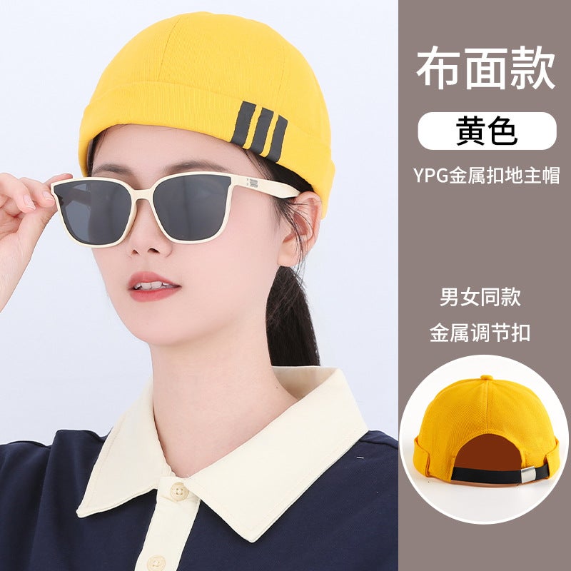 Pure Cotton Landlord Hat With Custom Printed Logo, Special Dome Anti-Hair Loss Melon Skin Work Hat For Catering Milk Tea Coffee Shop - Image 1
