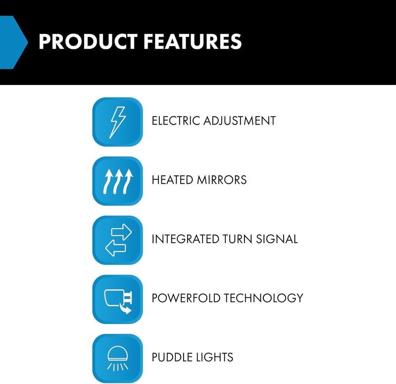 TRQ Driver & Passenger Side Mirror Set for 2004-2008 Ford F-150 & 2006-2008 Lincoln Mark LT - Image 3