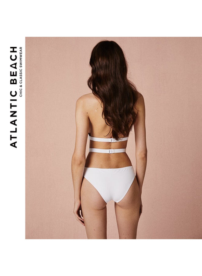 Atlanticbeach 2025ab Self-operated Vacation V-bust Cut-out Tulle One-piece Retro Swimsuit For Women, High-end Backless Swimwear - Image 1