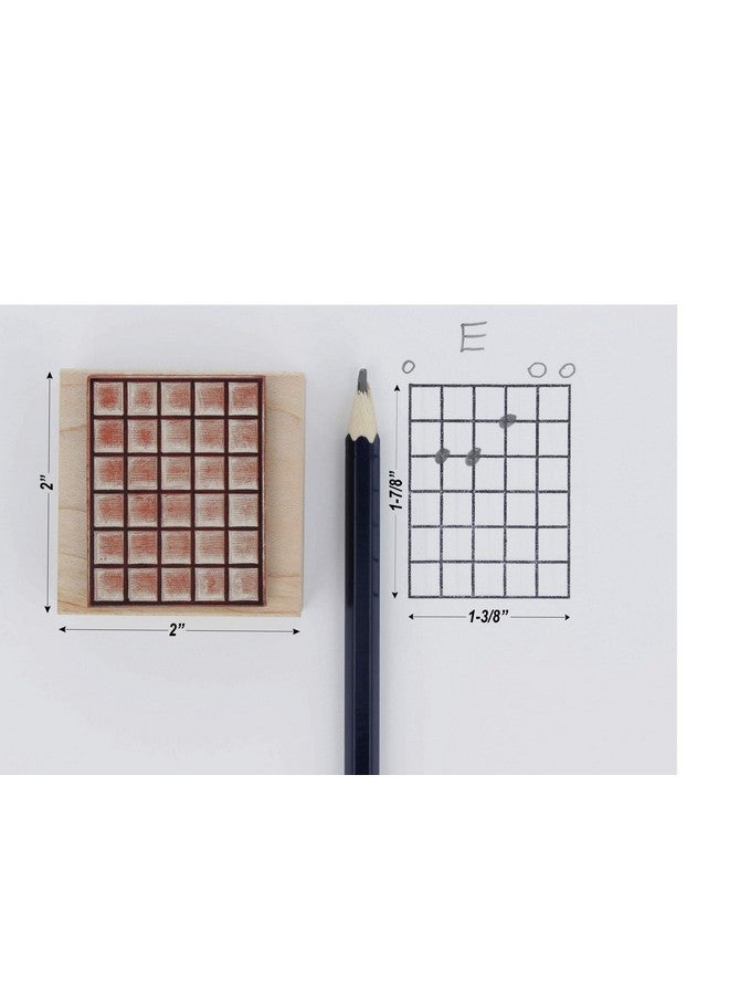 ExcelMark Wooden Rubber Stamp 5 Frets Guitar Chord Chart - Image 3