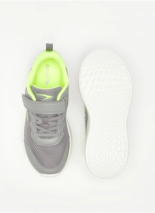 Dash Boys Panelled Sports Shoes with Hook and Loop Closure