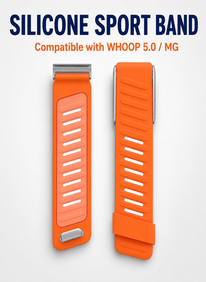 نورتك سوار سيليكون متوافق مع WHOOP 5.0 وWHOOP MG، يرجى اختيار الإصدار العادي أو إصدار MG ECG، سوار رياضي مقاوم للماء وقابل للتنفس وقابل للتعديل بإطار معدني للرجال والنساء - Image 2