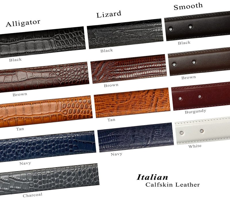 Belts.com Joseph Gold Buckle Men's Designer Leather Dress Belt 1-3/8" Wide (Alligator Black, 32) - Image 3