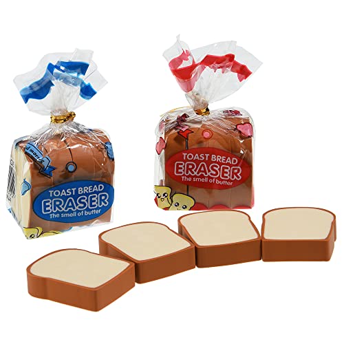 MGTECH Bread Shaped Erasers for Kids - 16Pcs Mini Novelty Toast Bread Erasers Cute Fun Food Pencil Erasers for School Classroom Rewards Party Favors - Image 1
