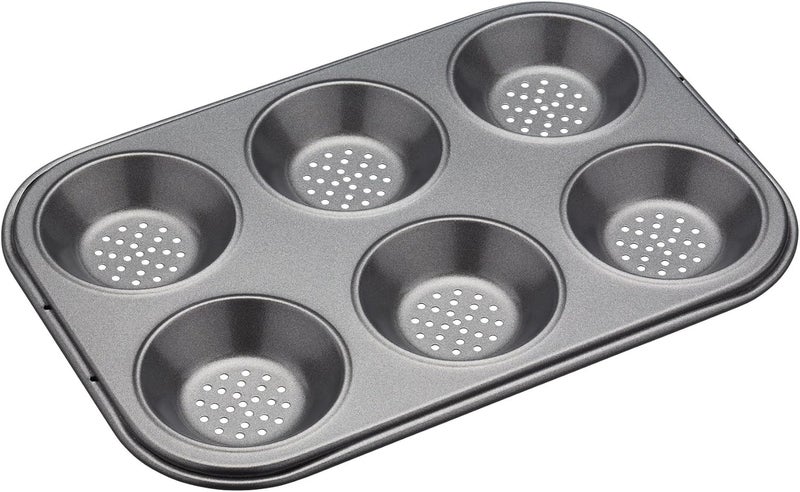 Master Class Masterclass CrUSty Bake Non-Stick Shallow Baking Pan, Six Hole, 26X16Cm, Sleeved - Image 1