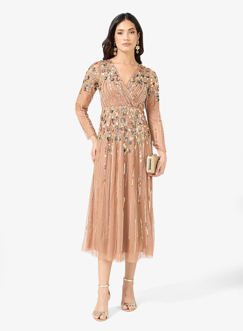 فروك اند فرل فستان ميدي ترتر غير متماثل - Image 4