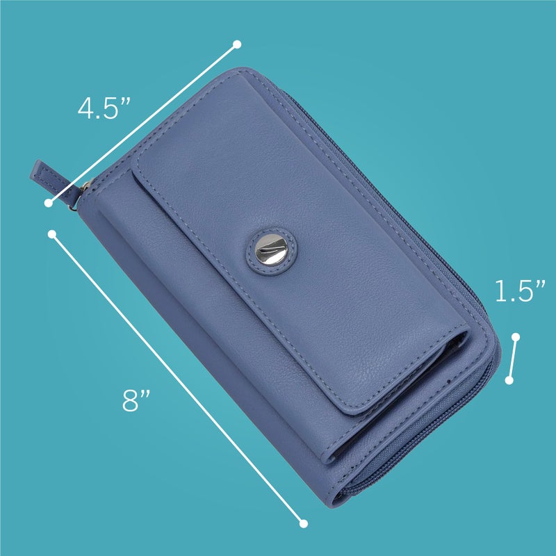 NAUTICA Nautica Womens - Bulk Cargo Vegan Leather RFID Wallet - Fashionable Zip Around Large Clutch with Phone Case and Multi-Card Organizer (Earth)  - Image 2