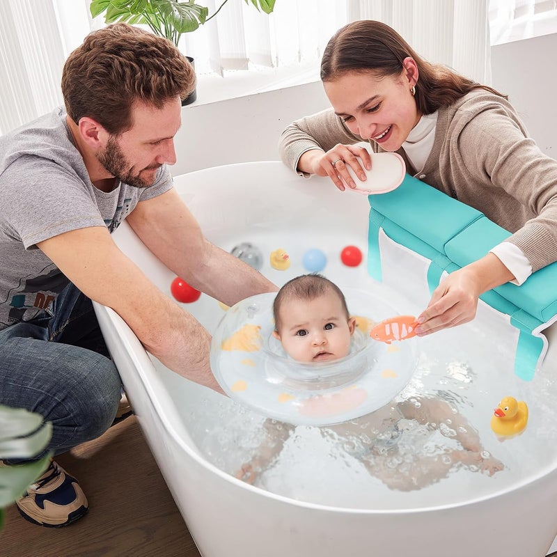 ILPEOD Baby Bath Kneeler and Elbow Rest Pad Set,Bath Kneeling Pad Thick Soft Quick Dry Bathtub Mat for Bathing Time,Baby Essentials Memory Foam with Toys Organizer Gifts for Parents,Green - Image 4