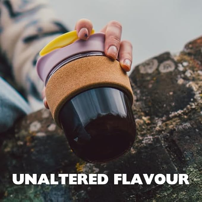 SoleCup. Solecup Travel Mug Loose Tea Infuser  Detachable Tea Strainer With Spillproof Lid  BpaFree Reusable Glass Travel Coffee Cup With Cork Band IceCream - Image 4