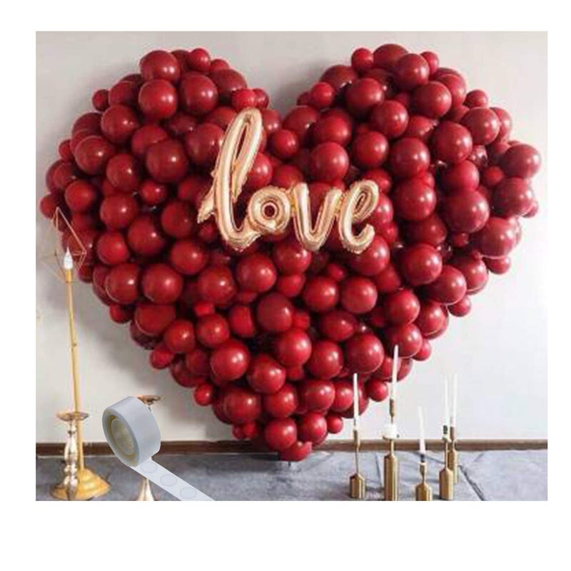SOI Cursive Love Shape Rose Gold Mylar Letter Balloon with 70 HD Latex Red Metallic Balloons with (Glue Dot tape) for Birthday, Wedding, Valentine's Day, Engagement Party Decorations - Image 5