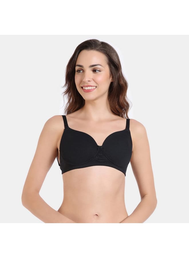 zivame Zivame Solid Balconette Bra with Hook and Eye Closure  - Image 1