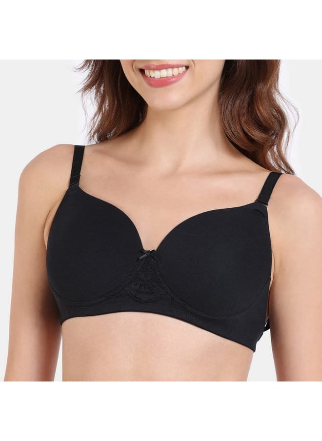 zivame Zivame Solid Balconette Bra with Hook and Eye Closure  - Image 4