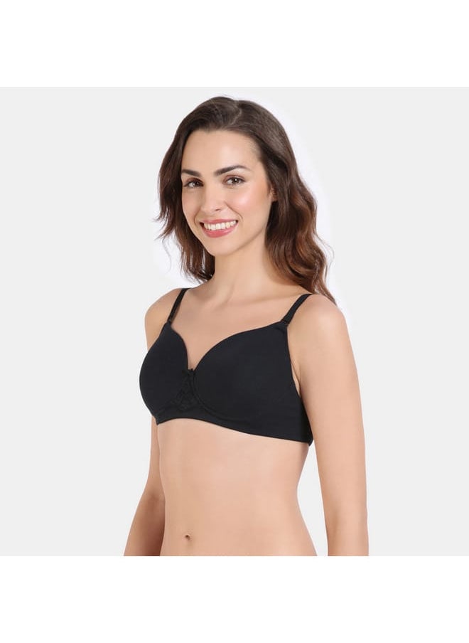 zivame Zivame Solid Balconette Bra with Hook and Eye Closure  - Image 3