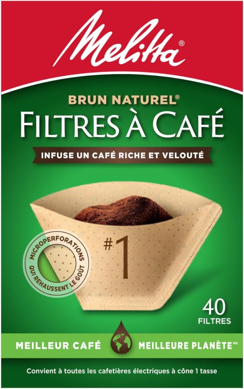 Melitta Melitta 1 Cone Coffee Filters Unbleached Natural Brown 40 Count Pack of 12 480 Total Filters Count  Packaging May Vary - Image 2