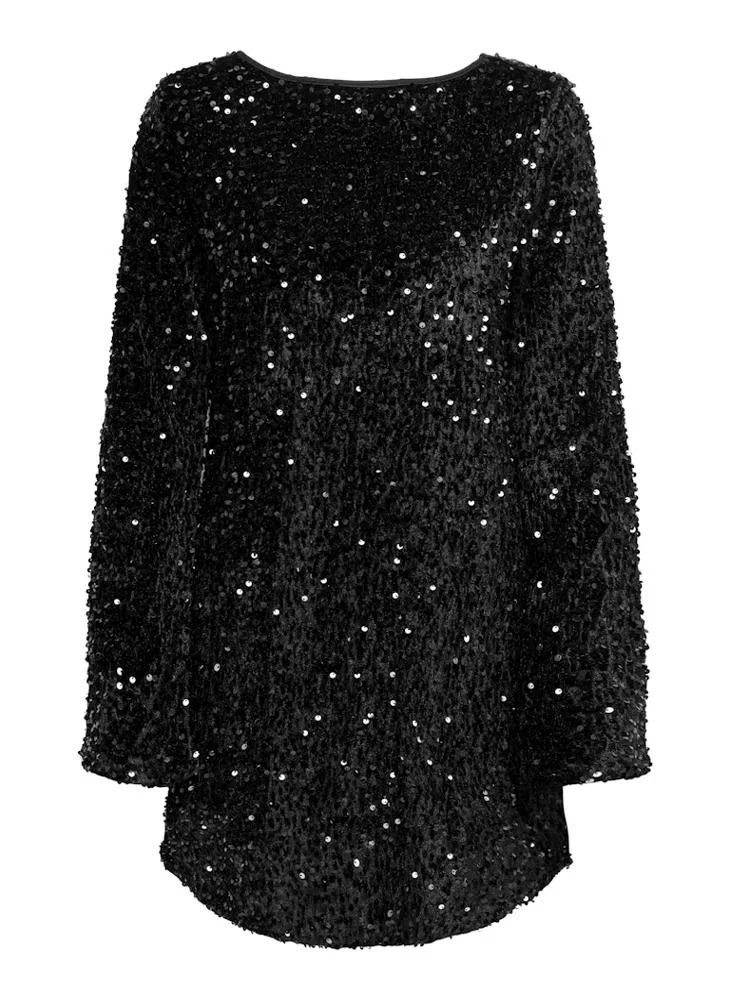 ONLY Sequins Ls Bow Dress