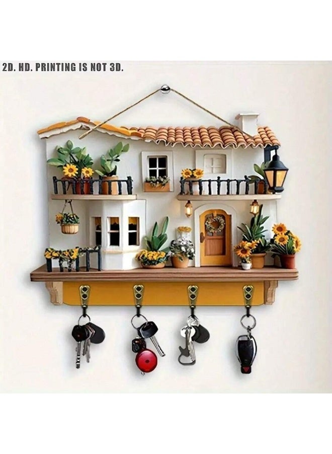 علاقة مفاتيح جدارية ديكورية – تصميم منزل مصغر مع علاقات - Image 4