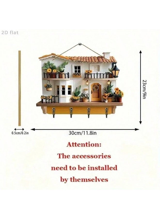 علاقة مفاتيح جدارية ديكورية – تصميم منزل مصغر مع علاقات - Image 5