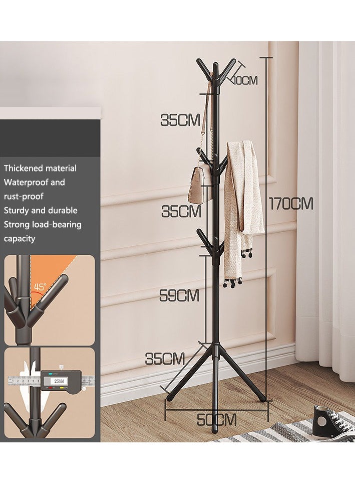 Easy to assemble 170cm Coat Rack Sturdy Metal Coat Rack Stand, Free Standing Tree Hanger with 4 Sections & 9 Hooks, for Home/Bedroom/Office/Hallway/Entry