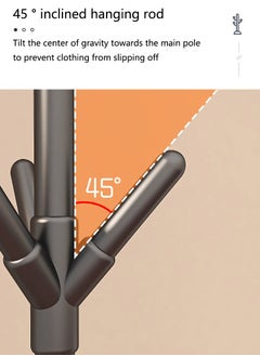 ARNOTEC Easy to assemble 170cm Coat Rack Sturdy Metal Coat Rack Stand, Free Standing Tree Hanger with 4 Sections & 9 Hooks, for Home/Bedroom/Office/Hallway/Entry  - Image 3