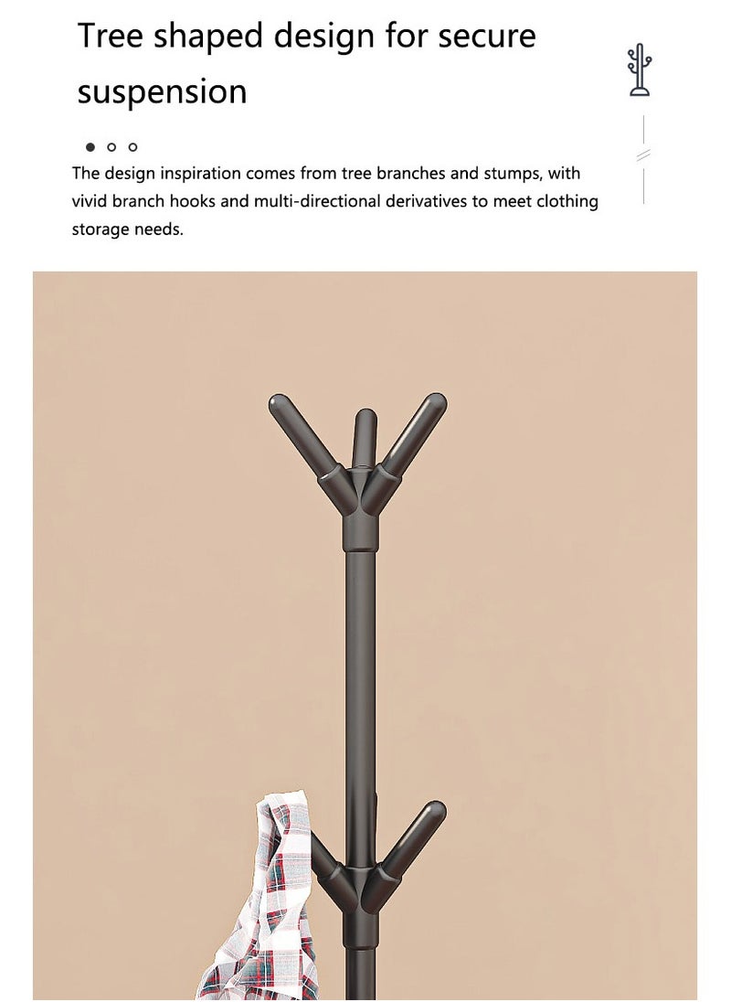 Easy to assemble 170cm Coat Rack Sturdy Metal Coat Rack Stand, Free Standing Tree Hanger with 4 Sections & 9 Hooks, for Home/Bedroom/Office/Hallway/Entry