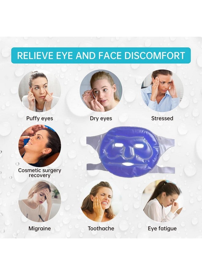 EcommerceHubÂ® Cold Cooling Gel Face Mask 1PC with Eye Mask 2PCs, Safe Gel Technology Complete Eye, Under Eye and Face Ice Pack Set, Face Eye Masks for Dark Circles and Puffiness with Storage Bagâ¦ - Image 2