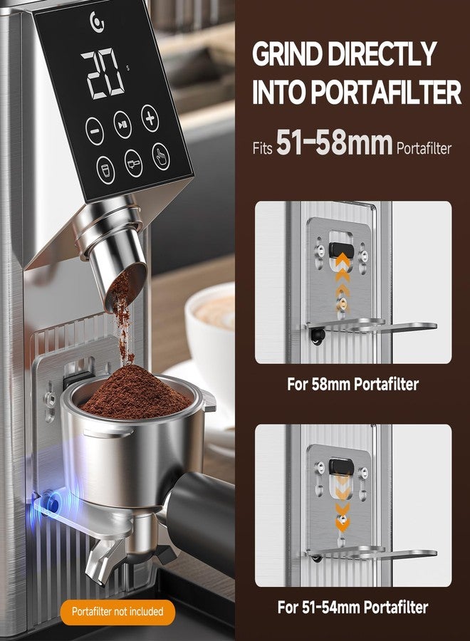 AMZCHEF Burr Coffee Grinder with 45 Precision Settings, Anti-Static Technology, 40mm Conical Burr, Touchscreen Control, 300g Hopper, for Espresso to French Press, Stainless Steel - Image 2