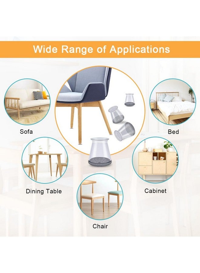 OASMU 32 Pcs Chair Leg Floor Protectors,Bar stools Leg Protectors Caps,Dining Room Chair Leg Protectors for Hardwood Floors, Chair Leg Covers Silicone Felt Furniture Pads (Extra Small fit: 0.5'' - 0.89'') - Image 4