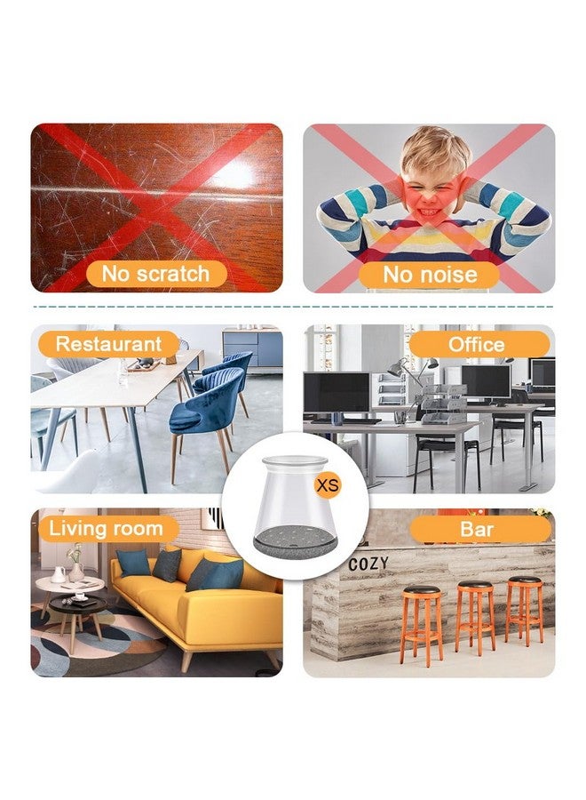 OASMU 32 Pcs Chair Leg Floor Protectors,Bar stools Leg Protectors Caps,Dining Room Chair Leg Protectors for Hardwood Floors, Chair Leg Covers Silicone Felt Furniture Pads (Extra Small fit: 0.5'' - 0.89'') - Image 3