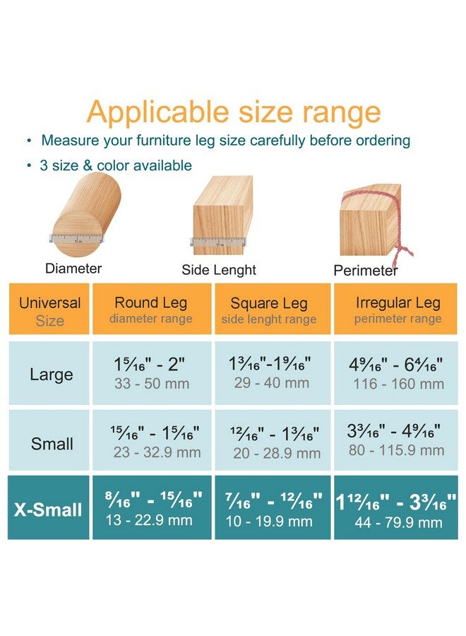 OASMU 32 Pcs Chair Leg Floor Protectors,Bar stools Leg Protectors Caps,Dining Room Chair Leg Protectors for Hardwood Floors, Chair Leg Covers Silicone Felt Furniture Pads (Extra Small fit: 0.5'' - 0.89'') - Image 1