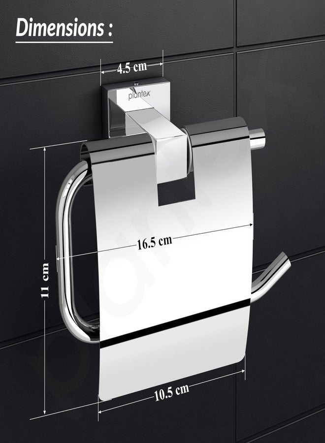 Plantex 304 Grade Stainless Steel Tissue Paper Holder/Toilet Paper Roll Holder/Toilet Paper Holder for Bathroom Accessories - Splash (Chrome) - Image 2
