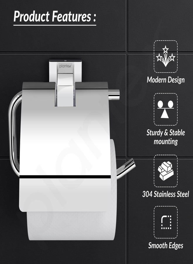 Plantex 304 Grade Stainless Steel Tissue Paper Holder/Toilet Paper Roll Holder/Toilet Paper Holder for Bathroom Accessories - Splash (Chrome) - Image 1