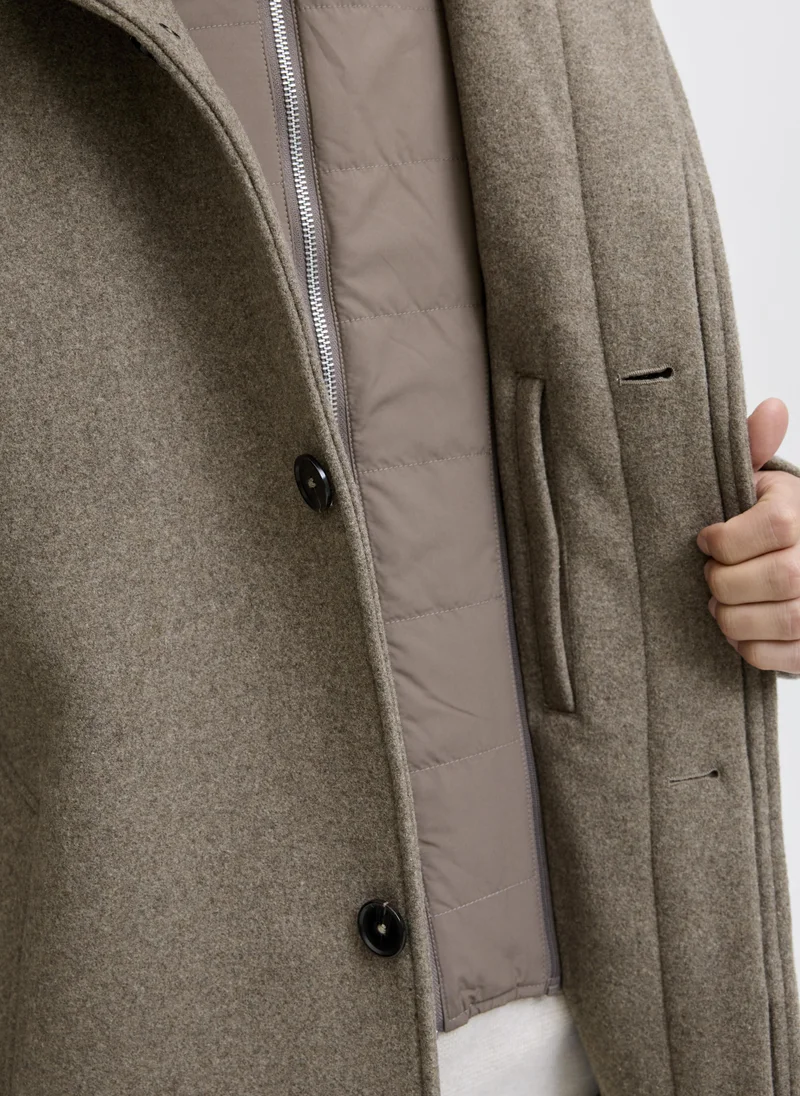 JACK & JONES  High Collar Over Coat for Men | Best Price UAE
