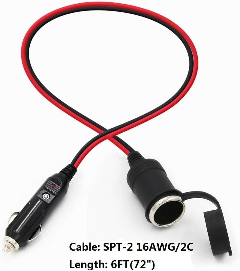 SPARKING 6FT Car Cigarette Lighter Extension Cord - Image 3