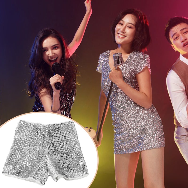 Fashion Hot Pants for Women Elastic Glitter Party Shorts for Night-Out Disco Party Sparkly Performance Costume for Dance Festival and Jazz - Image 5