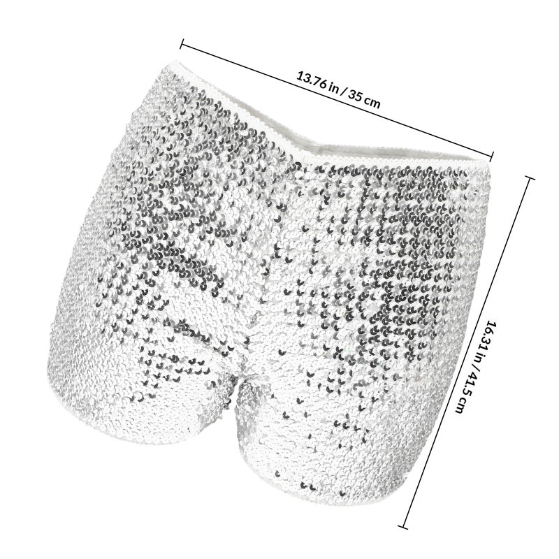 Fashion Hot Pants for Women Elastic Glitter Party Shorts for Night-Out Disco Party Sparkly Performance Costume for Dance Festival and Jazz - Image 2