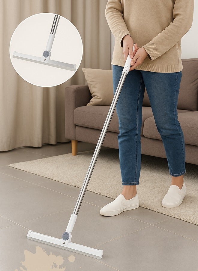 Silicone Magic Broom with 180° Rotating Head & Telescopic Handle, Floor and Glass Cleaner Squeegee for Hair, Water, and Stains  - Image 1