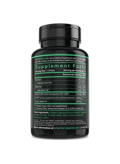SmarterVitamins 200mg 5-HTP + Vitamin B6, Natural Stress Relaxation, Mood & Sleep Boost, Extended Time Release, 60 softgels, 30 Servings  - Image 3